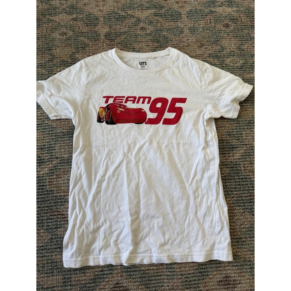 Disney Pixar Cars Lightning McQueen Team 95 T-Shirt Uniqlo UT Kids 11-12 White